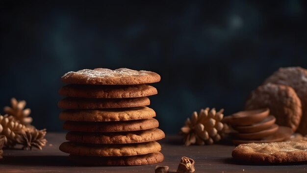 Una pila de galletas de canela de Navidad imagen generada por la red neuronal