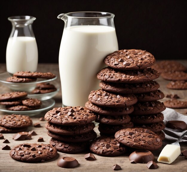 una pila de galletas de chocolate y leche