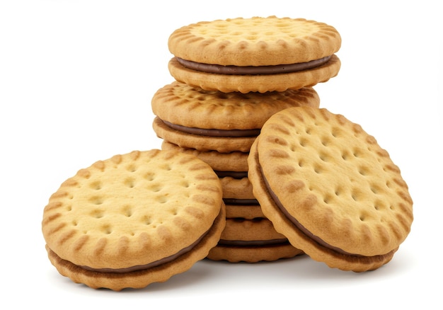 Una pila de galletas de sándwich llenas de chocolate