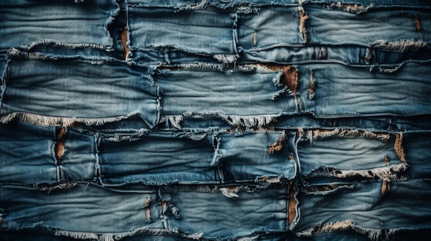 Una pila de jeans azules con la palabra denim en la parte inferior