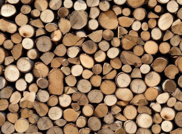 La pila de leña se encuentra en un montón picado para quemar en un horno Fondo de leña finamente picado y apilado Fondo de textura de leña seca colocada Pared de leña Fondo de leña picada seca