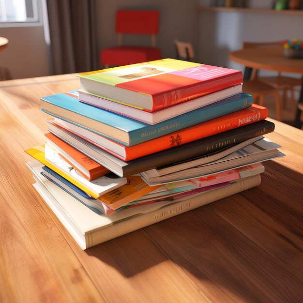 Foto una pila de libros concepto de educación o lectura