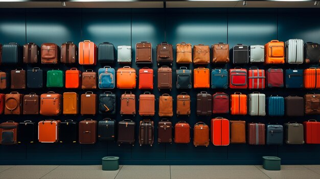 Foto una pila de maletas reunidas por una ia generativa