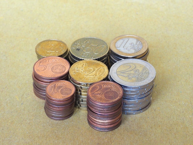 Pila de monedas de euro