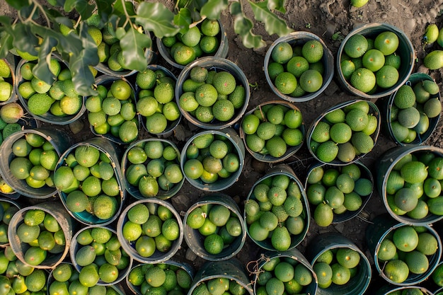 Una pila de pepinos verdes