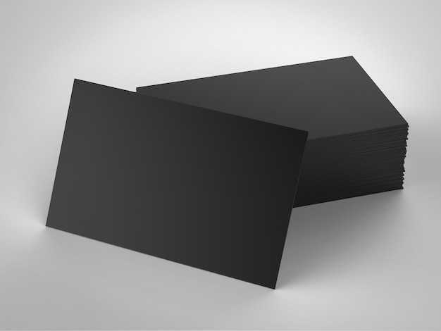 Foto pila de renderizado 3d de tarjetas de presentación negras