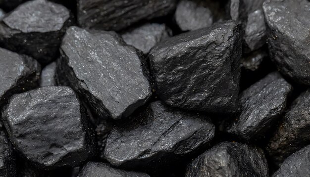 Foto una pila de rocas negras una al lado de la otra ia generativa