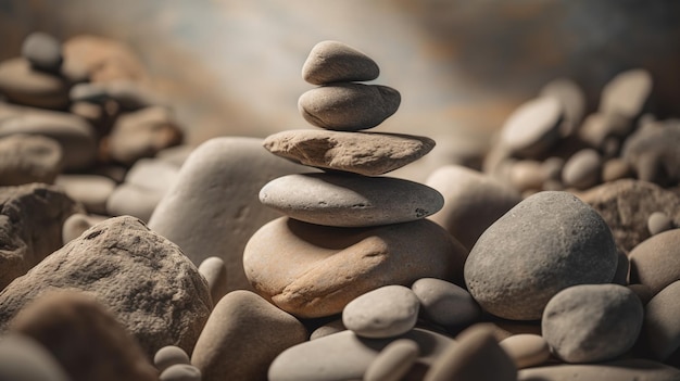 Una pila de rocas con la palabra roca