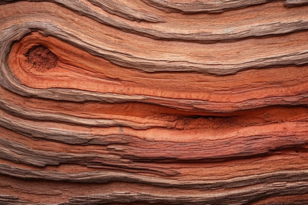 Una pila de tapa de madera roja y marrón