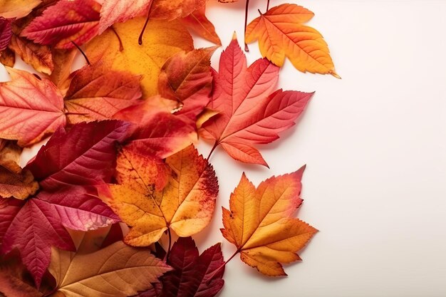 Pila vibrante de hojas de otoño en el suelo