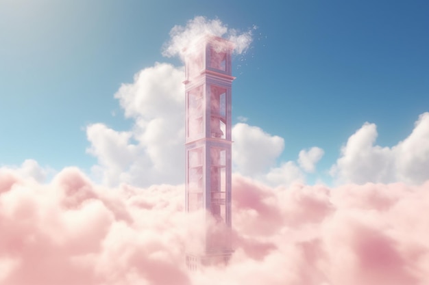 Pilar do céu dos sonhos construindo na nuvem AI generative