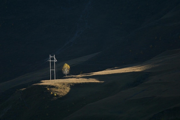 Pilar de electricidad en el campo