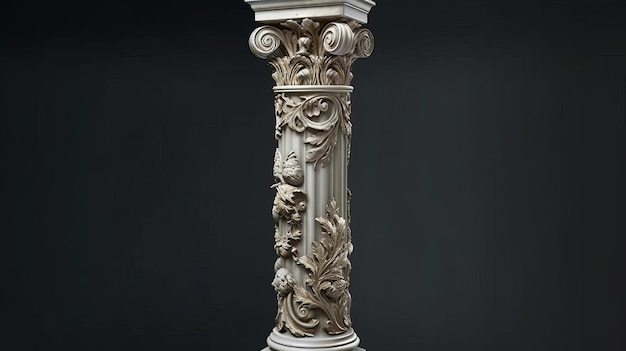 Pilares da Grécia Antiga Clássicos Colunas Brancas Pedestais Suporte Isolado 3D Esplendor Obras-primas de Mármore