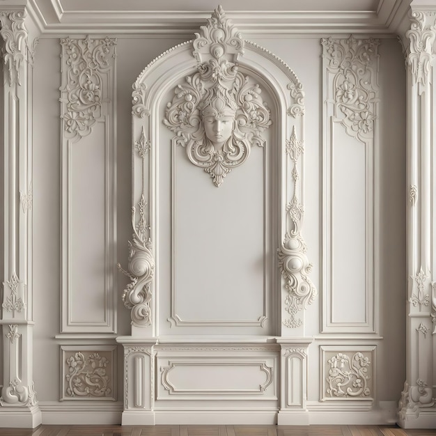 Pilastras de estuque de moldagem de parede de design de interiores clássico