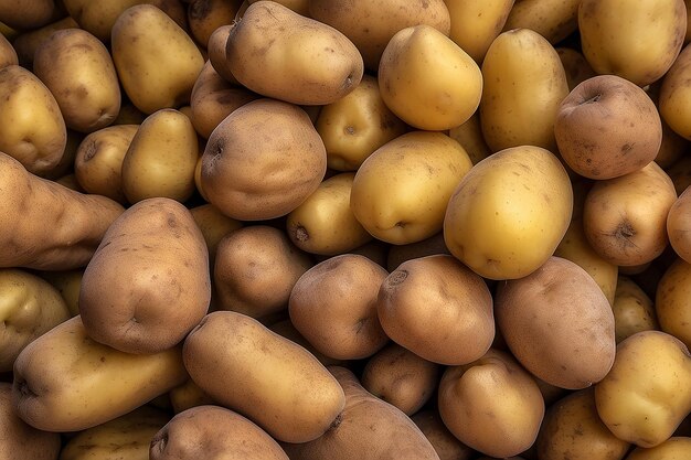 Foto pilha de batatas no mercado local