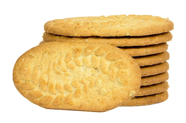 Pilha de biscoitos no fundo branco