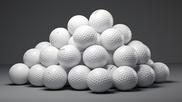 Pilha de bolas de golfeconceito 3d