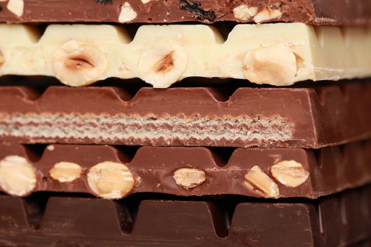 Foto pilha de chocolate
