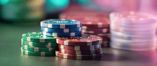 Pilha de fichas vazias realistas para casino Generative AI