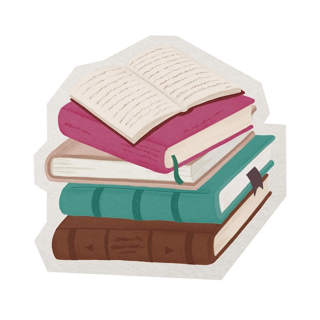 pilha de livros png adesivo de educação papel cortado em fundo transparente