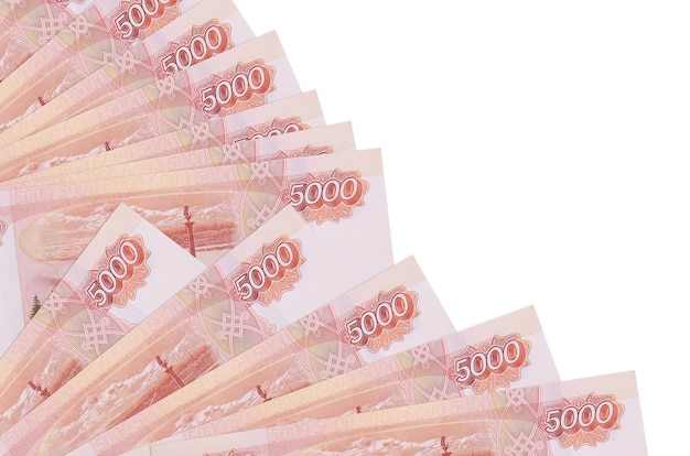 Pilha de notas de rublos russos