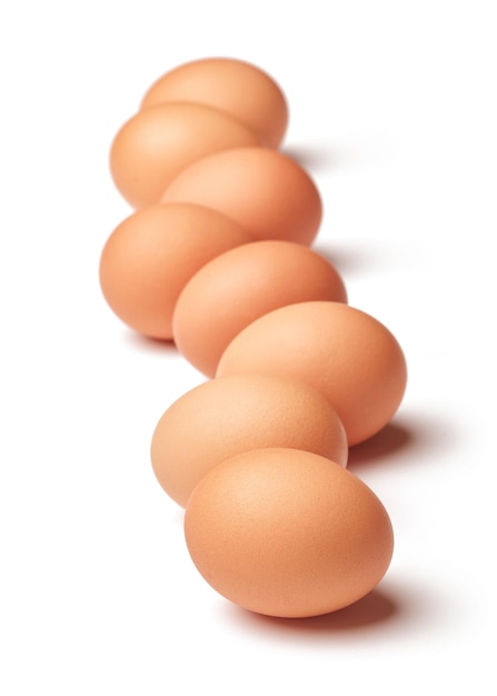 Pilha de ovos de galinha marrom