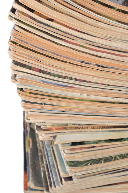 Pilha de revistas velhas