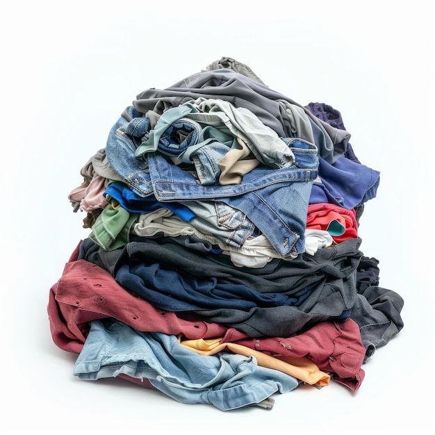 pilha de roupa suja pilha isolada pilha de Roupa suja em fundo branco