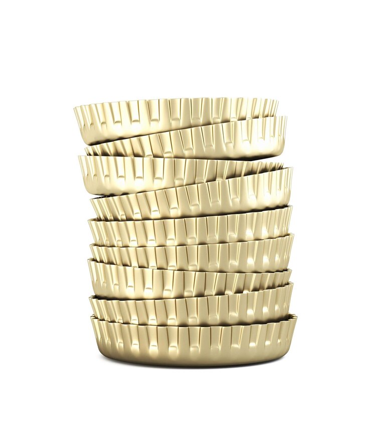 Foto pilha de tampas de garrafa em fundo branco renderização 3d