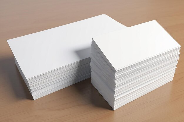 pilha renderizada em 3d de cartões de nome em branco