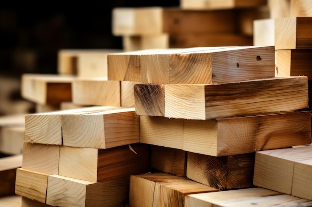 Pilhas rudimentares de tábuas industriais de madeira Gerar ai