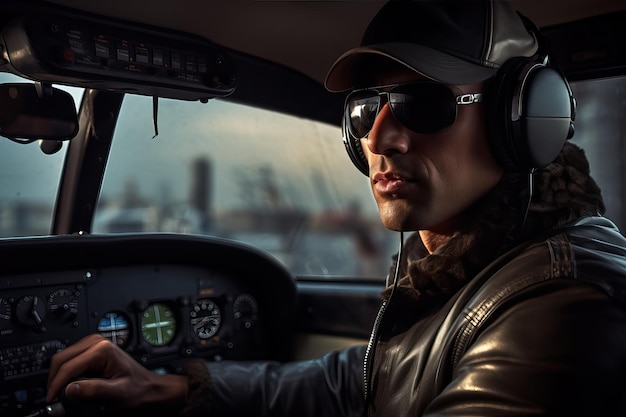 Pilot bereit für den Start im Cockpit