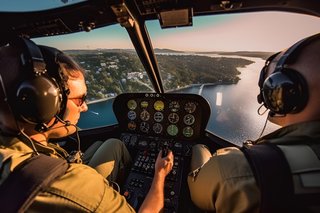 Foto piloten im cockpit