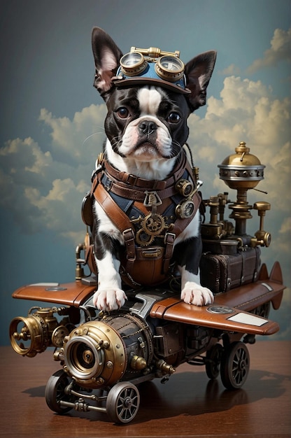 Piloto Steampunk Boston Terrier