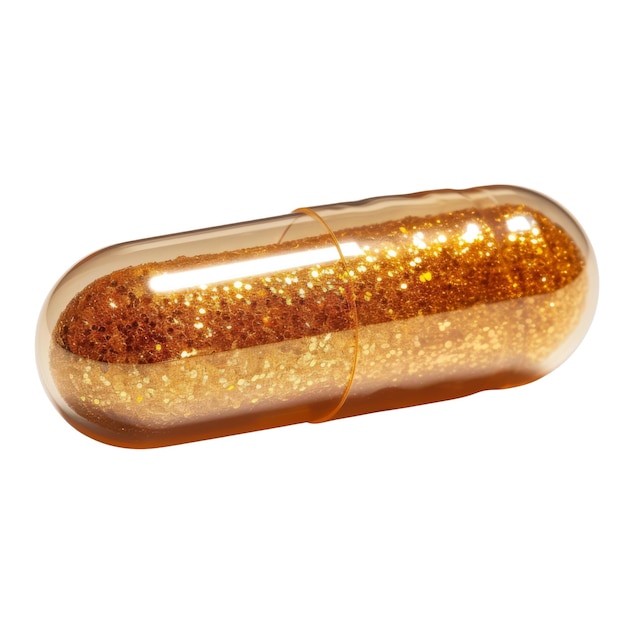 Pílulas coloridas em um frasco de vidro, vista de perto, garrafa de remédio