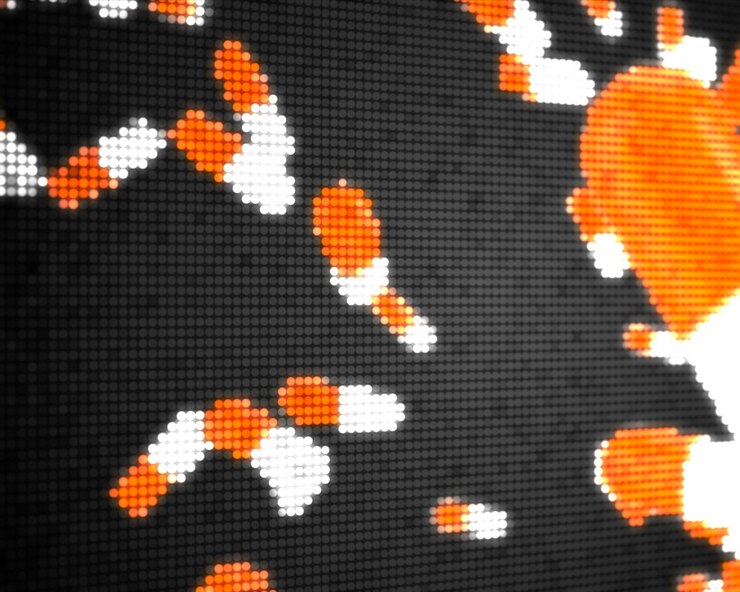 Foto pílulas pixeladas em laranja