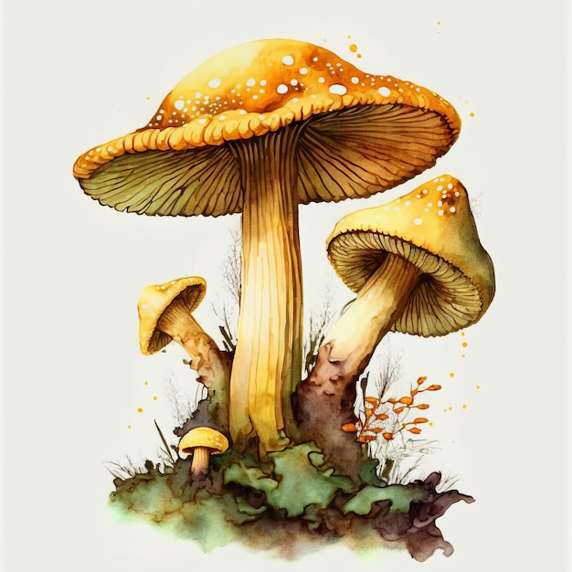 Pilz-Illustration-Aquarell-Stil