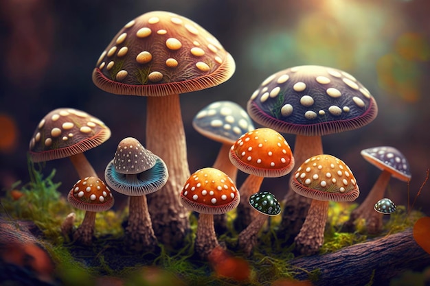 Pilze auf einer Waldlichtung
