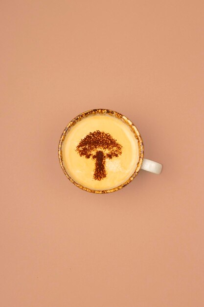 Foto pilzkaffee ist ein trendiges gesundes getränk mit antioxidantien