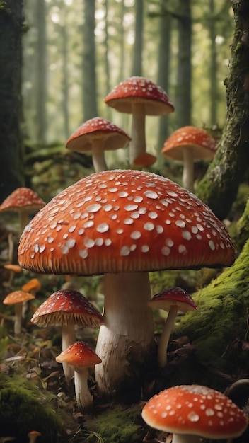 Foto pilzmagie entdecken sie die mystik der pilze im herzen des verzauberten waldes