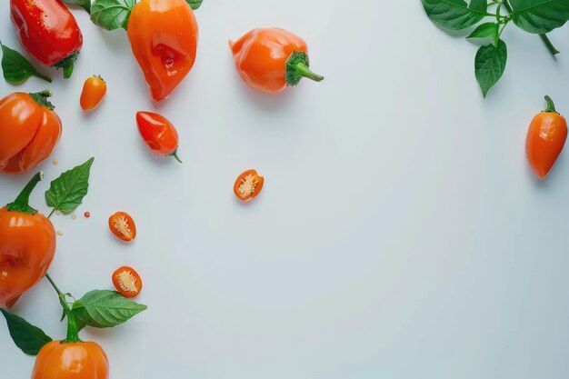 Foto pimienta de habanero aislada sobre un fondo blanco