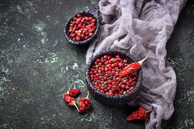 Pimienta roja y rosa