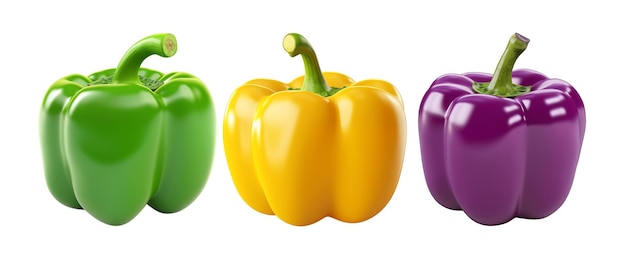 Pimientas de Capsicum aisladas sobre un fondo blanco