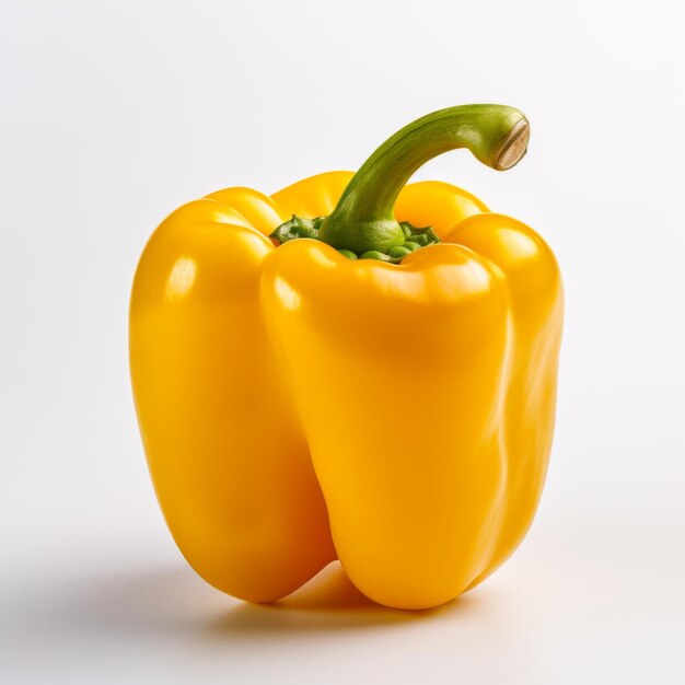 un pimiento amarillo con un tallo verde