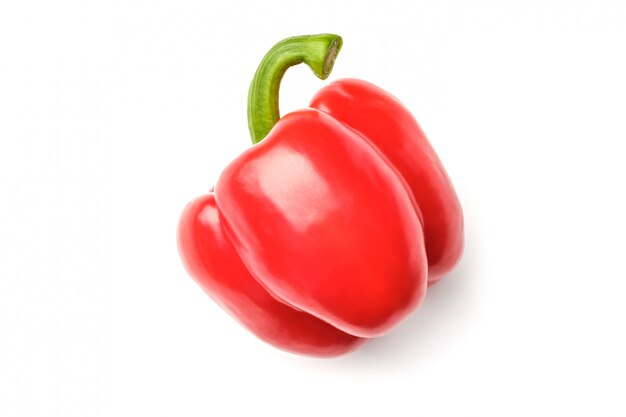 Pimiento rojo aislado en un blanco