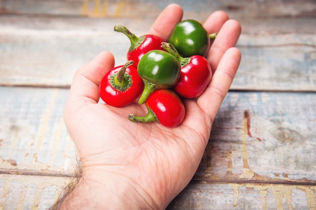 Pimiento rojo y verde