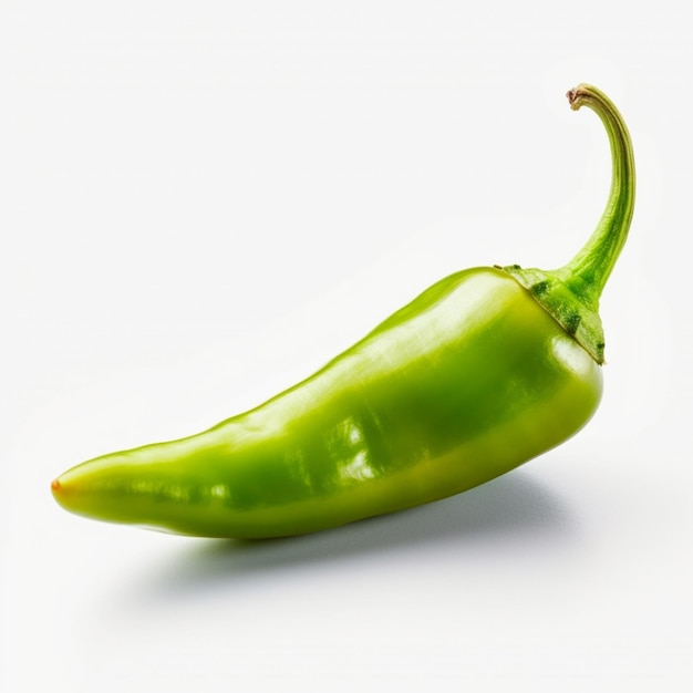 Un pimiento verde con la palabra "caliente" en la parte superior.