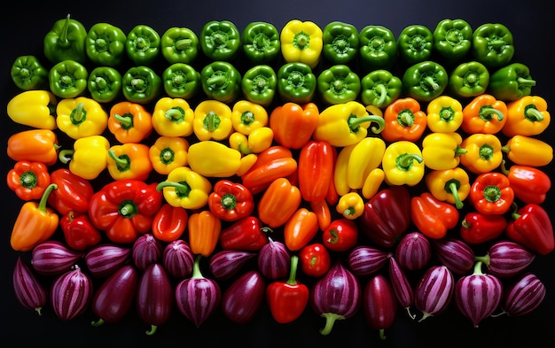 Foto los pimientos aportan un arcoíris a tu plato