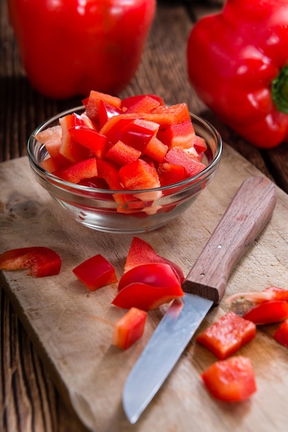 pimientos rojos en rodajas