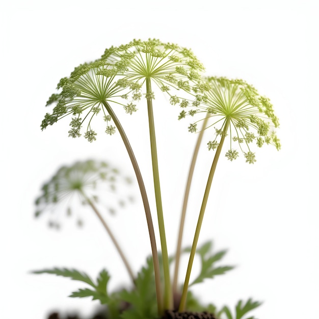 Pimpinella pruatjan planta isolada fundo branco